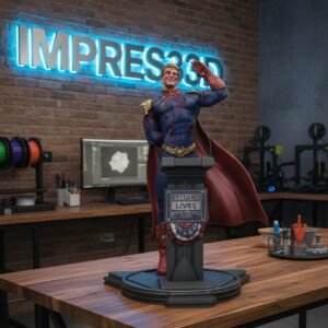 Homelander: Estátua 3D do Deus Americano - 20cm a 40cm