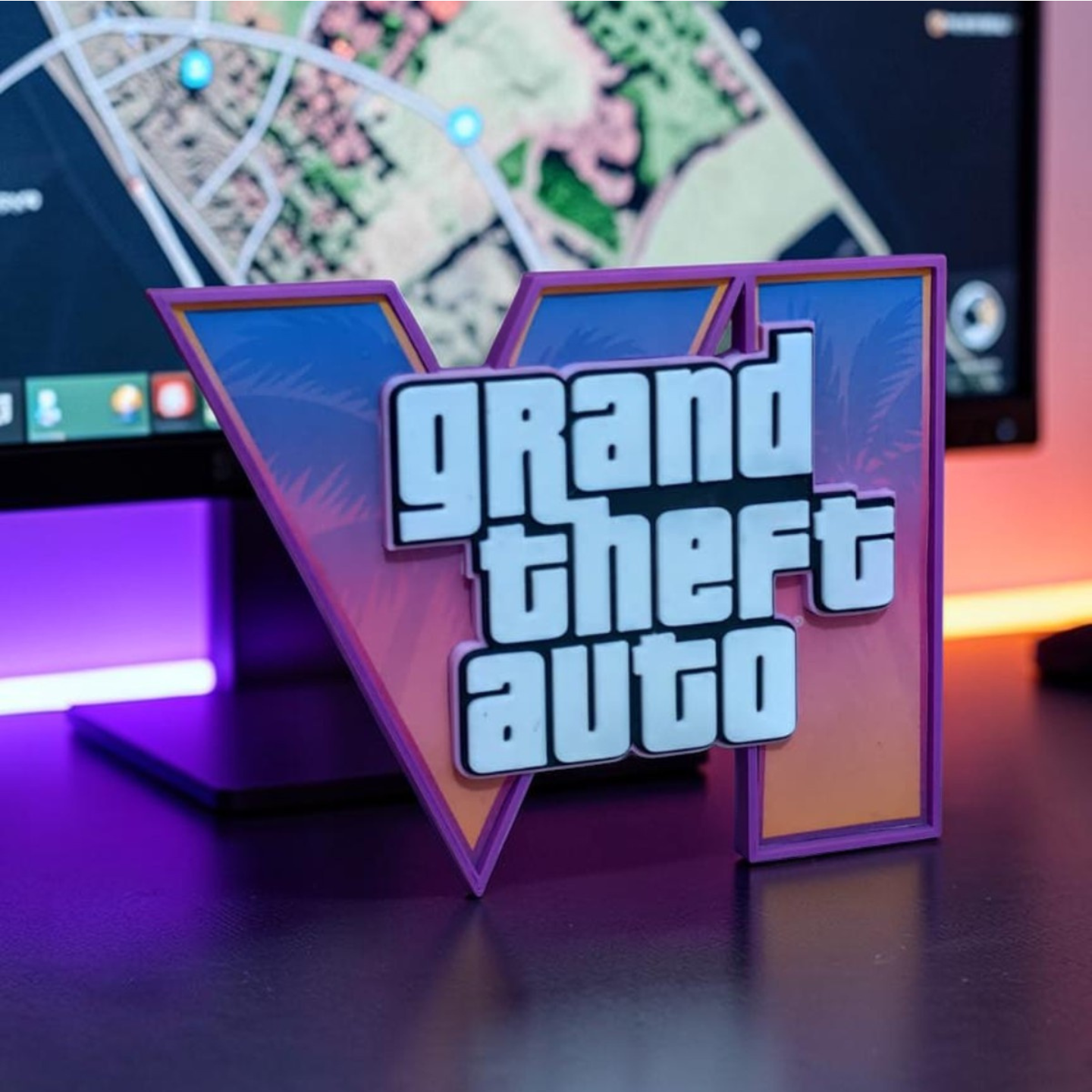 Logo 3D GTA VI – Edição Setup Gamer